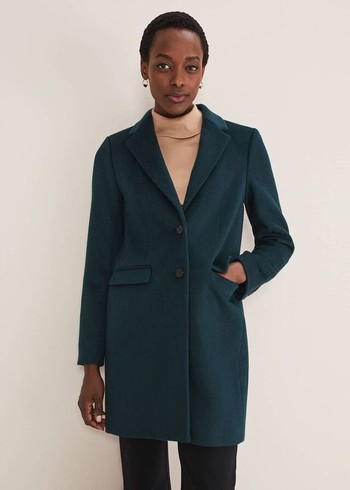 Phase Eight Lydia Forest Wool Smart Coats Navy USA | 9805473-YG